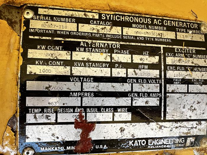 Used Cat 3508-B 800KW Generator