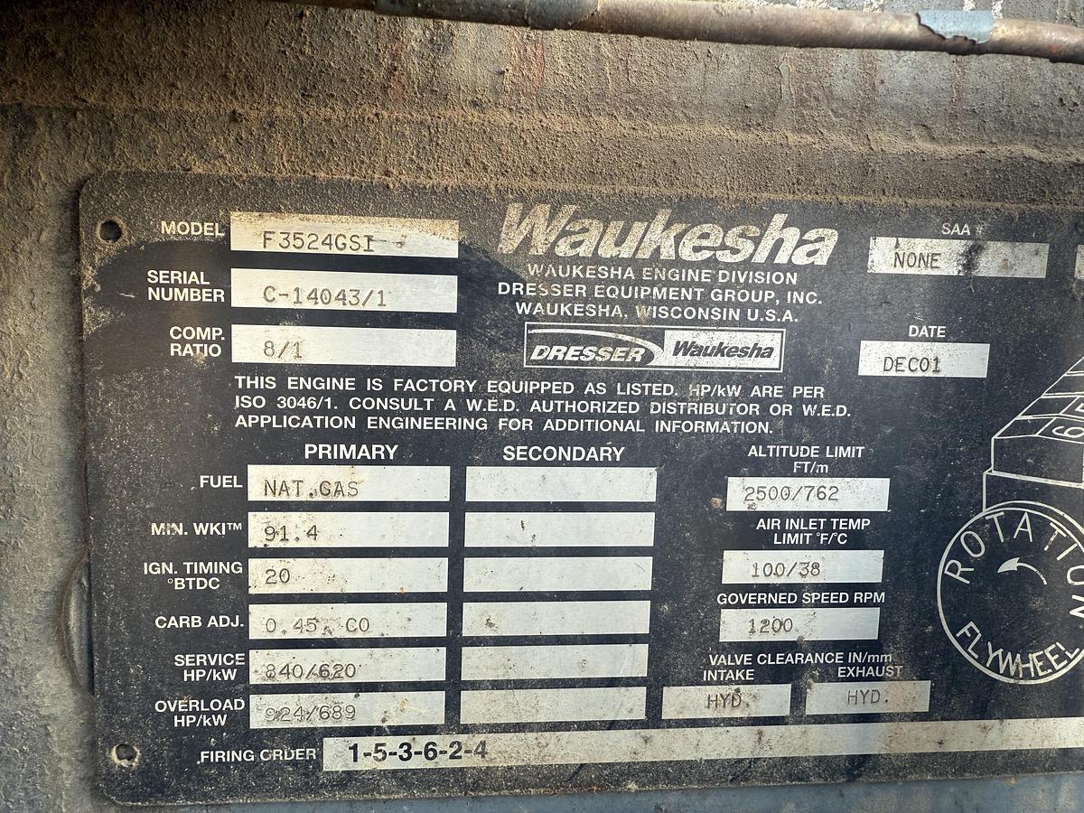Used 2001 WAUKESHA F3524 GSI Diesel Engine