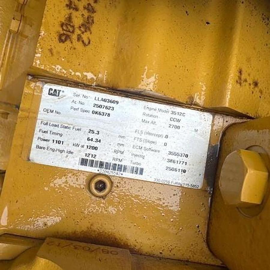 Used 2012 CAT 3512-C Engine w/Generator Drive