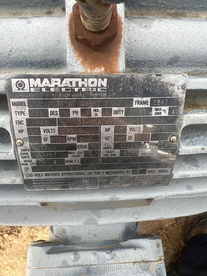 Used Corken Gas Compressor W/Marathon Electric Motor