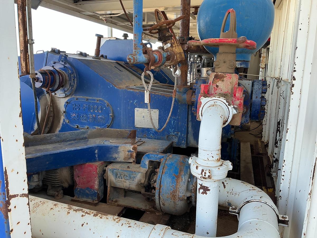 Used Mud Pump Skid Building, DDC Diesel Engine, RS-F1000 Pump