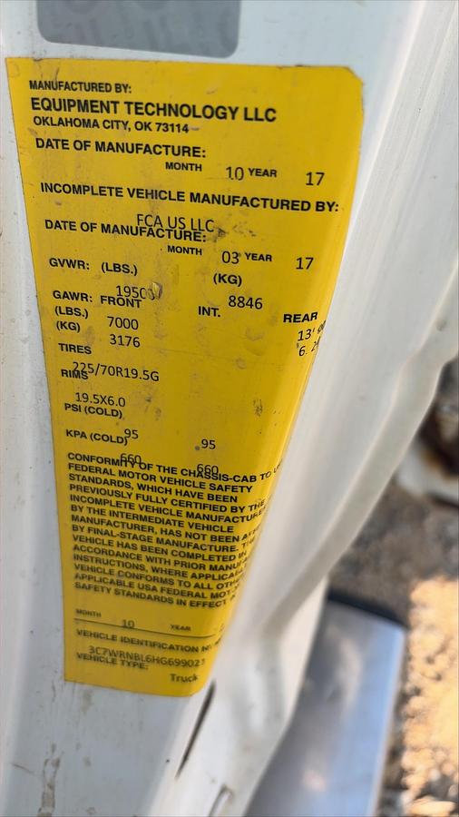 Used 2017 Dodge Ram/ETI Bucket Truck