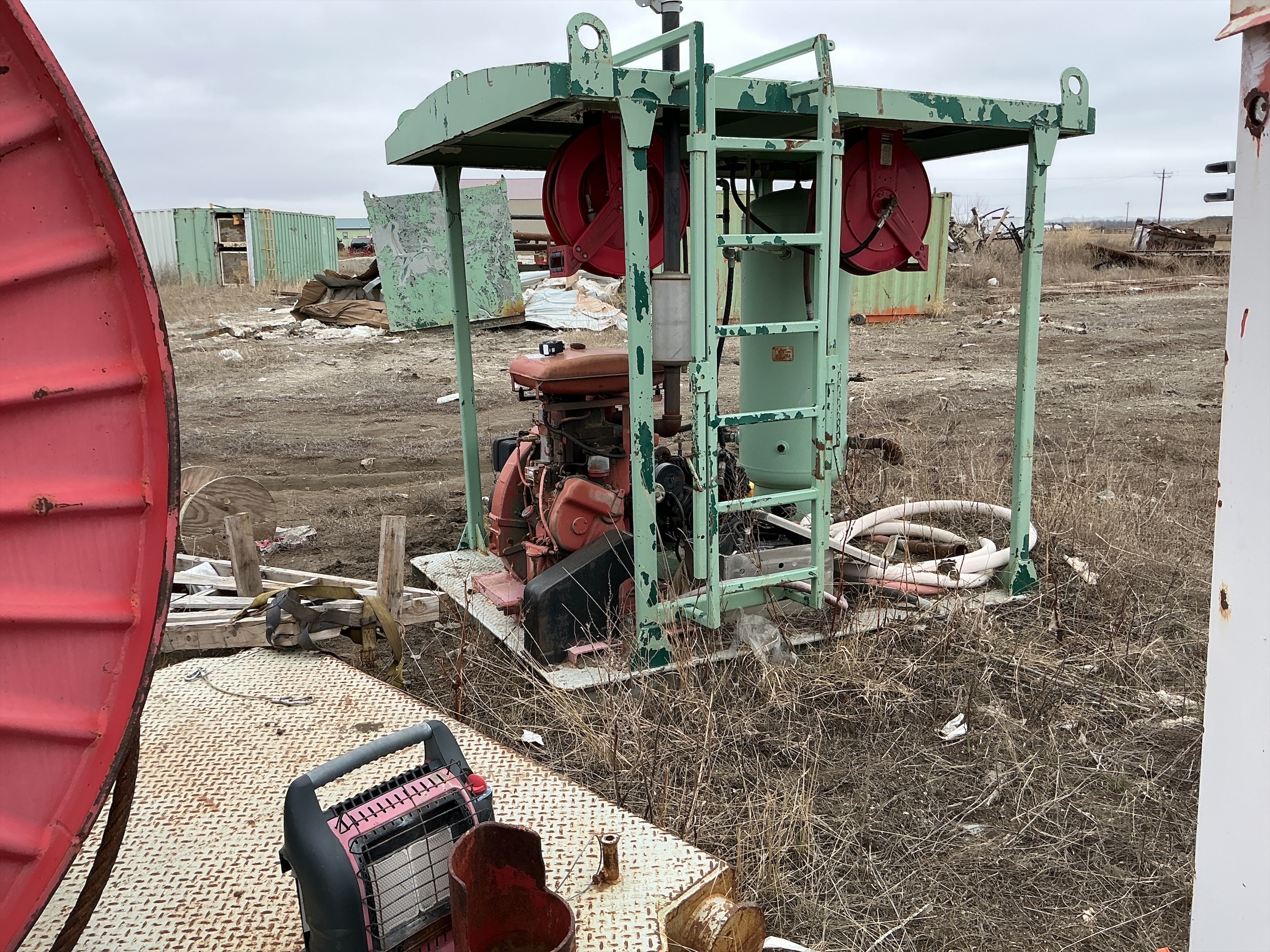 Used Welded Steel Air Compressor w/Shed 