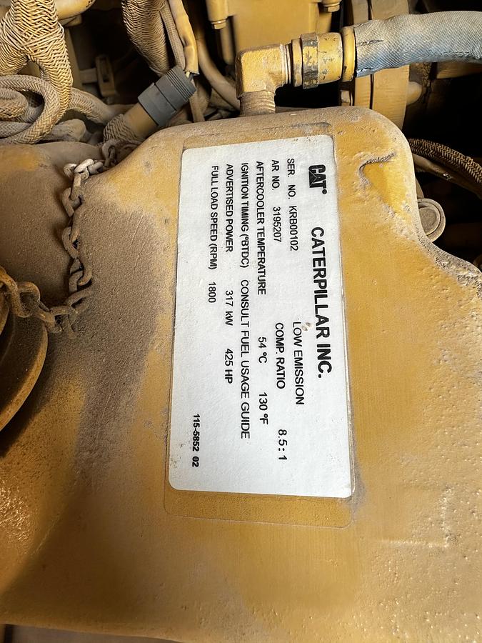 Used 2008 Cat G3408 Natural Gas 376 KVA Generator