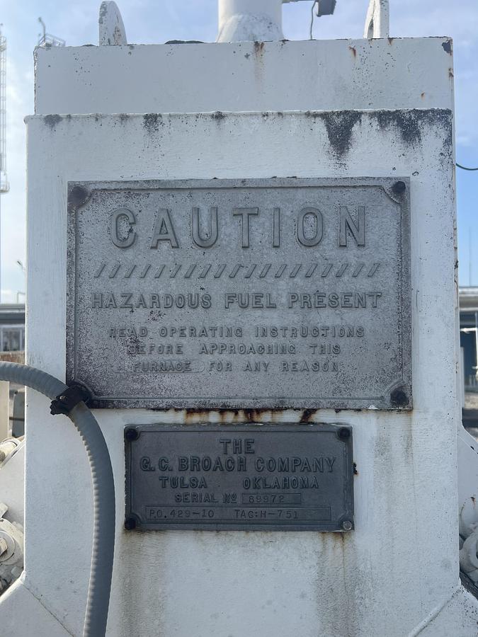 Used 1990 G. C. Broach Company White Gas Furnace W/Electrical Systems