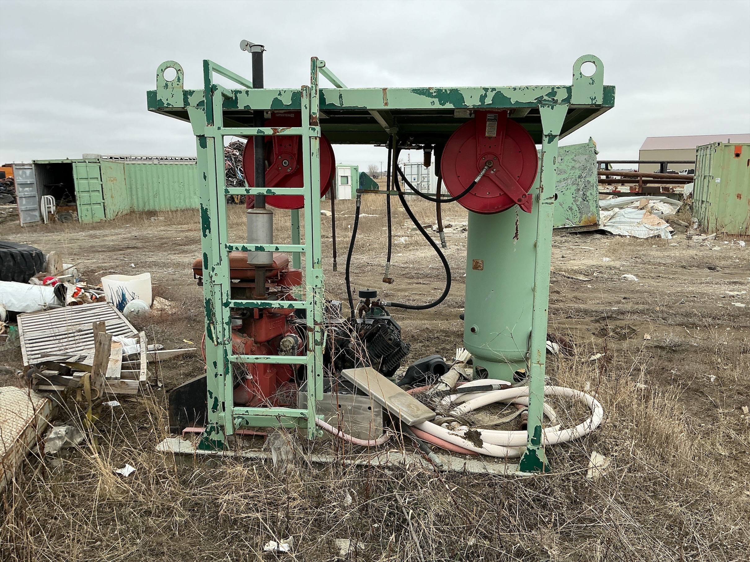Used Welded Steel Air Compressor w/Shed 