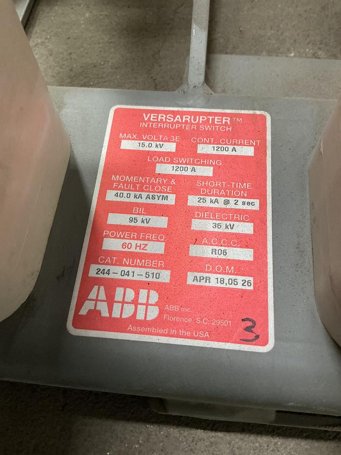 Used 2005 ABB Inc. Interrupter Switch