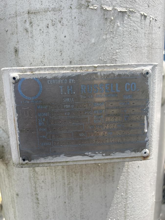 Used 1990 TH Russell CO Cooler Separator Skid