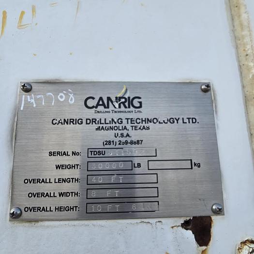 Used 2010 Canrig 1250AC-681 Top Drive with Frequency Cabinet