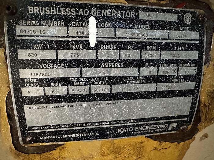 Used 2001 Cat 3508-B 800KW Generator