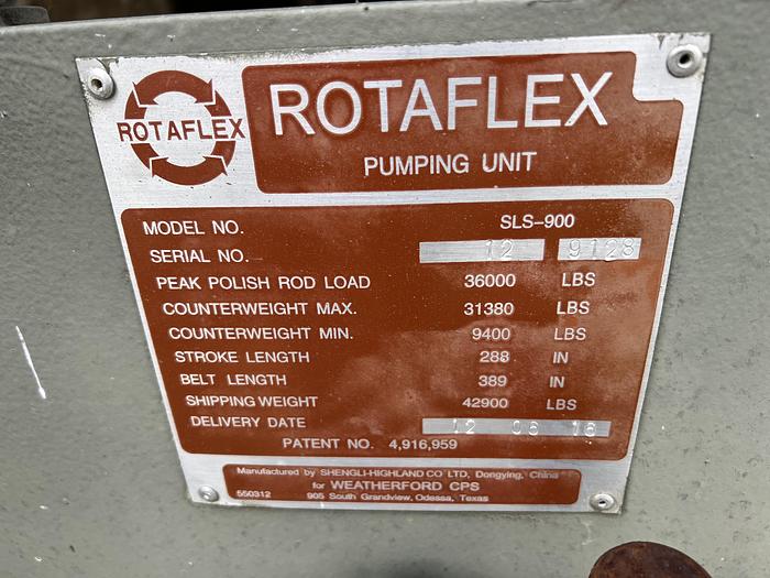 Used 2016 Weatherford RotaFlex SLS 900