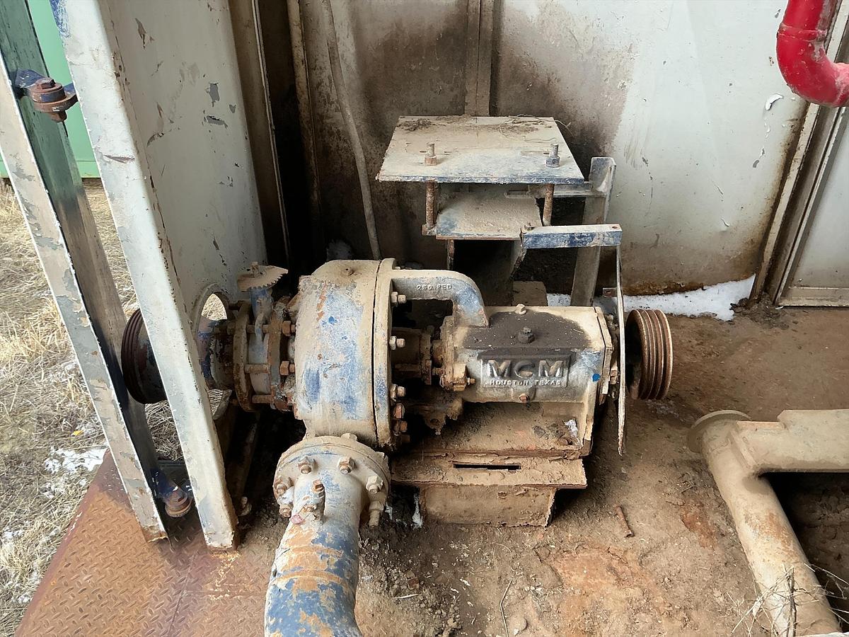 Used Welded Steel Enclosed Mud Pump Shed Skid 