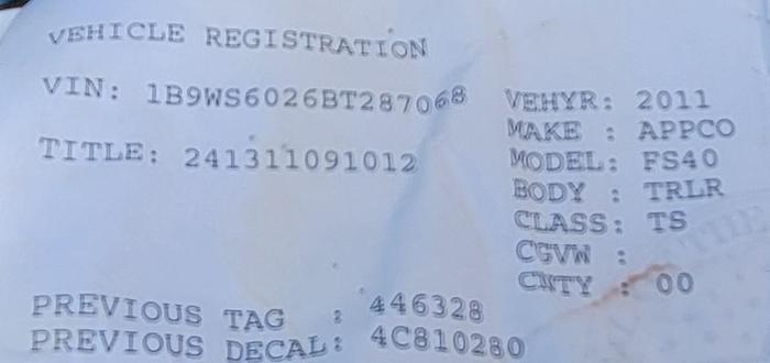 Used 2011 Appco Sand King FS-40 Portable Transfer Trailer