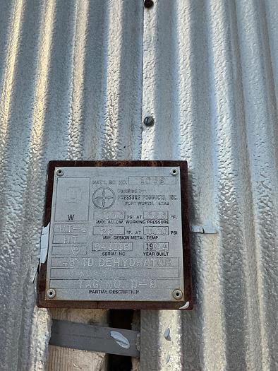 Used 48" x 12' x 1100 PSI, Dehy Tower