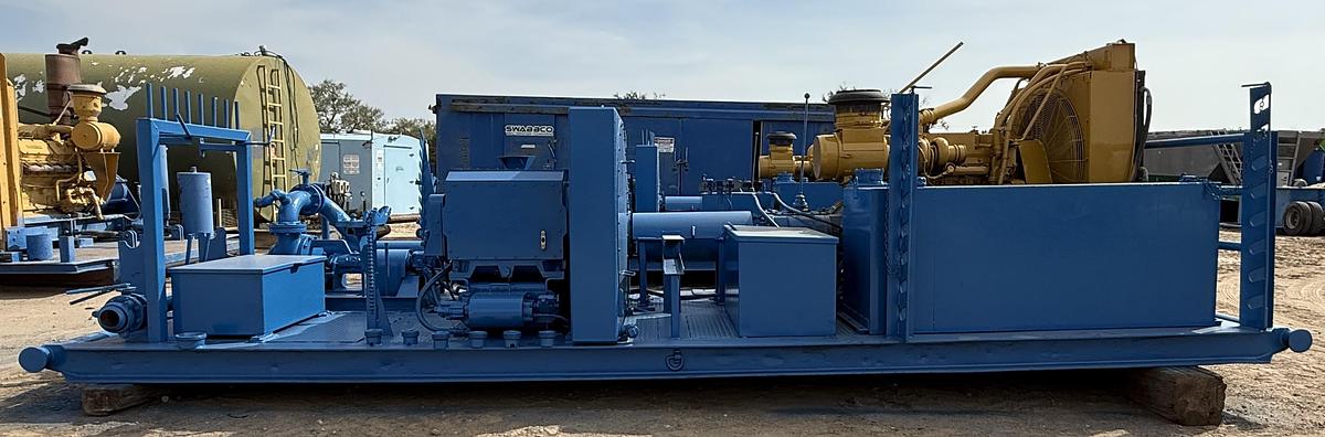 Used Kerr T-60 Triplex Mud Pump Powered by C15 Engine