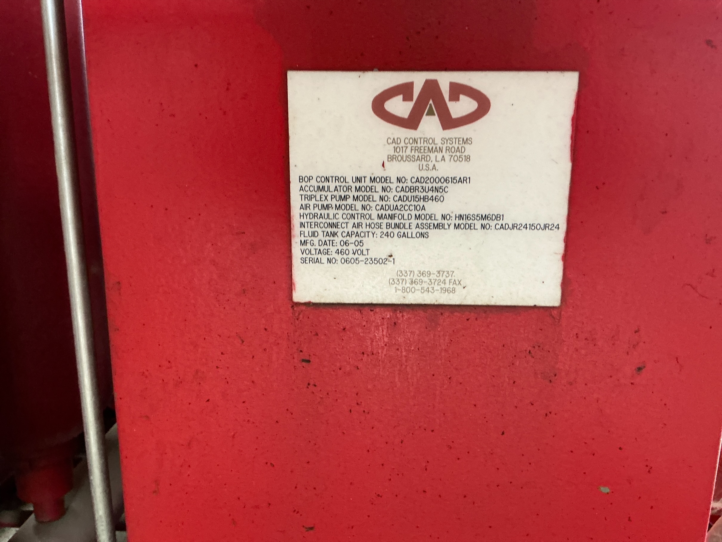 Used 6 Station Koomey/Accumulator CAD Control