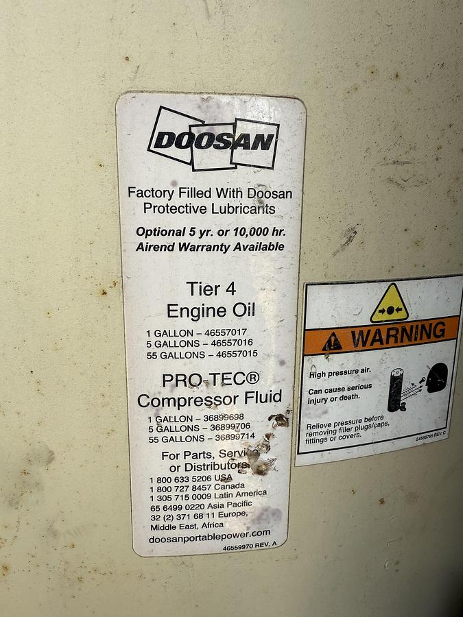 Used Doosan 1600 Air Compressor