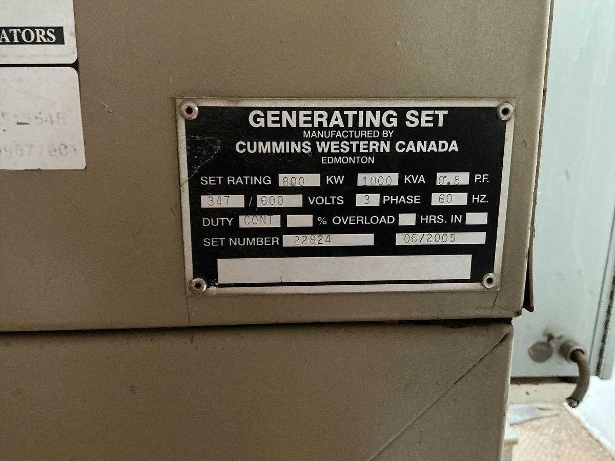 Used 2005 Cummins 500kw Diesel Generator