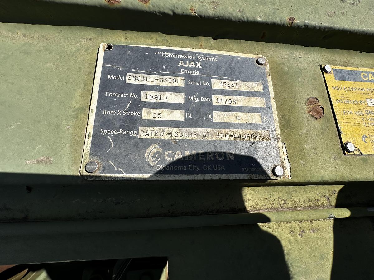 Used Ajax 2801LE-6500FT Two Stage Reciprocating Compressor