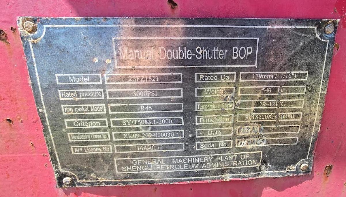 Used Manual Double Shutter BOP Trailered