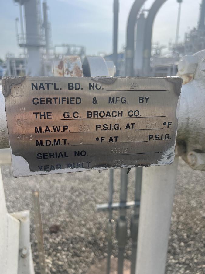 Used 1990 G. C. Broach Company White Gas Furnace W/Electrical Systems