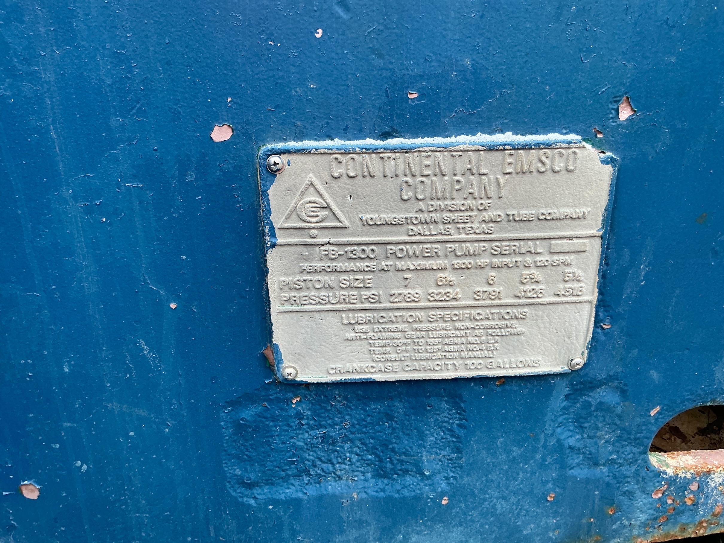 Used Continental Emsco Mud Pump