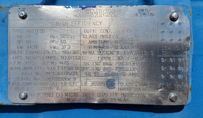 Used 2011 Mission Magnum Centrifugal Pump w/Siemens Electric Motor Skidded