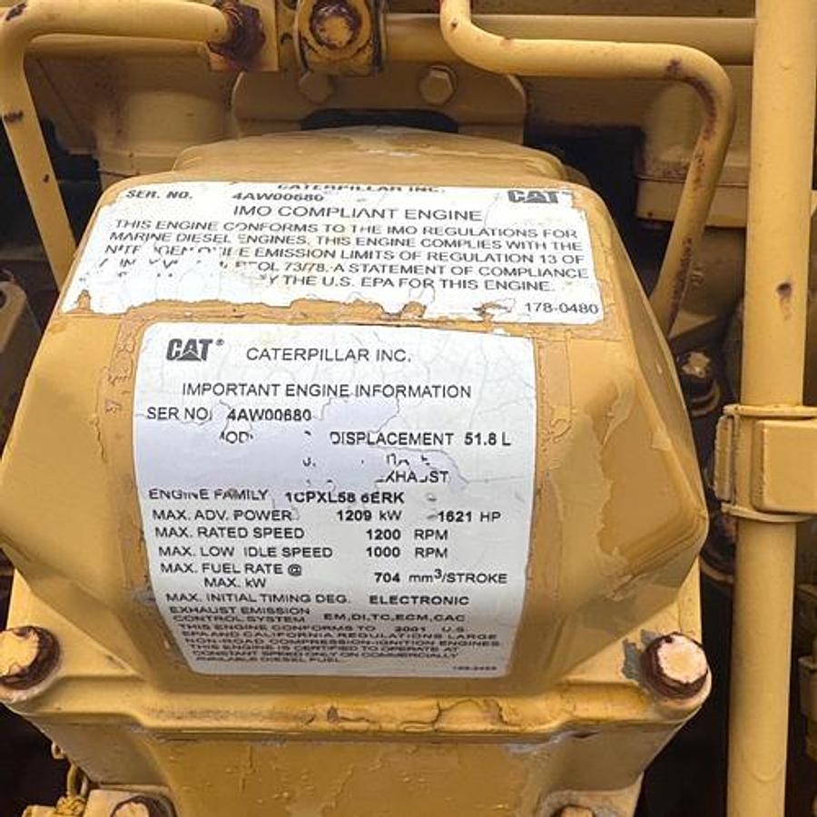 Used 2001 CAT 3512 B Engine w/Generator Drive