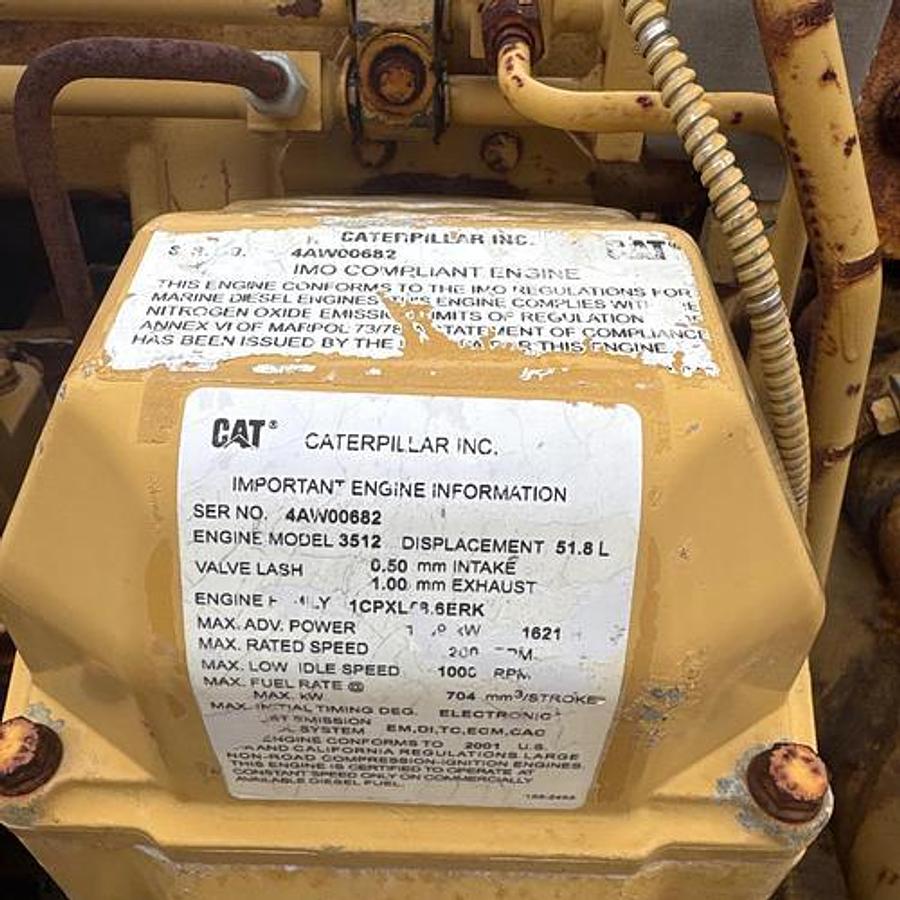 Used 2001 CAT 3512 B Engine w/Generator Drive
