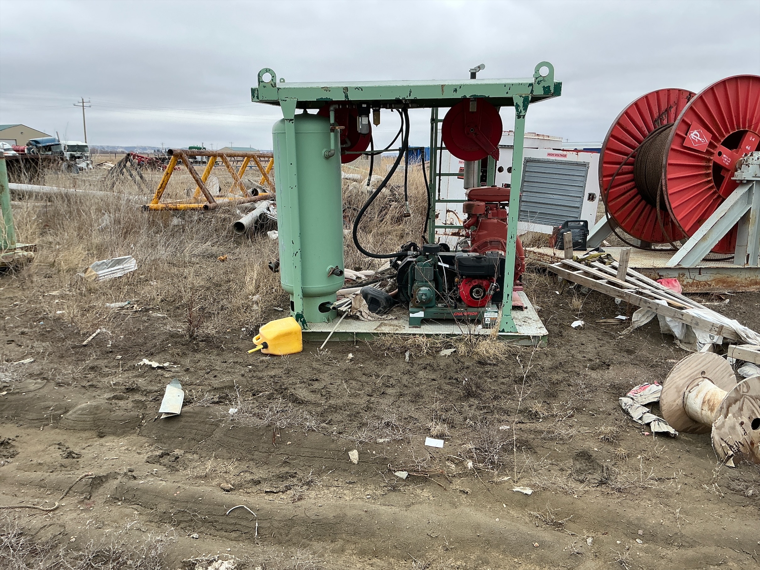 Used Welded Steel Air Compressor w/Shed 