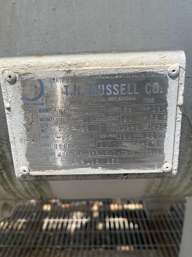Used 1990 TH Russell CO Cooler Separator Skid