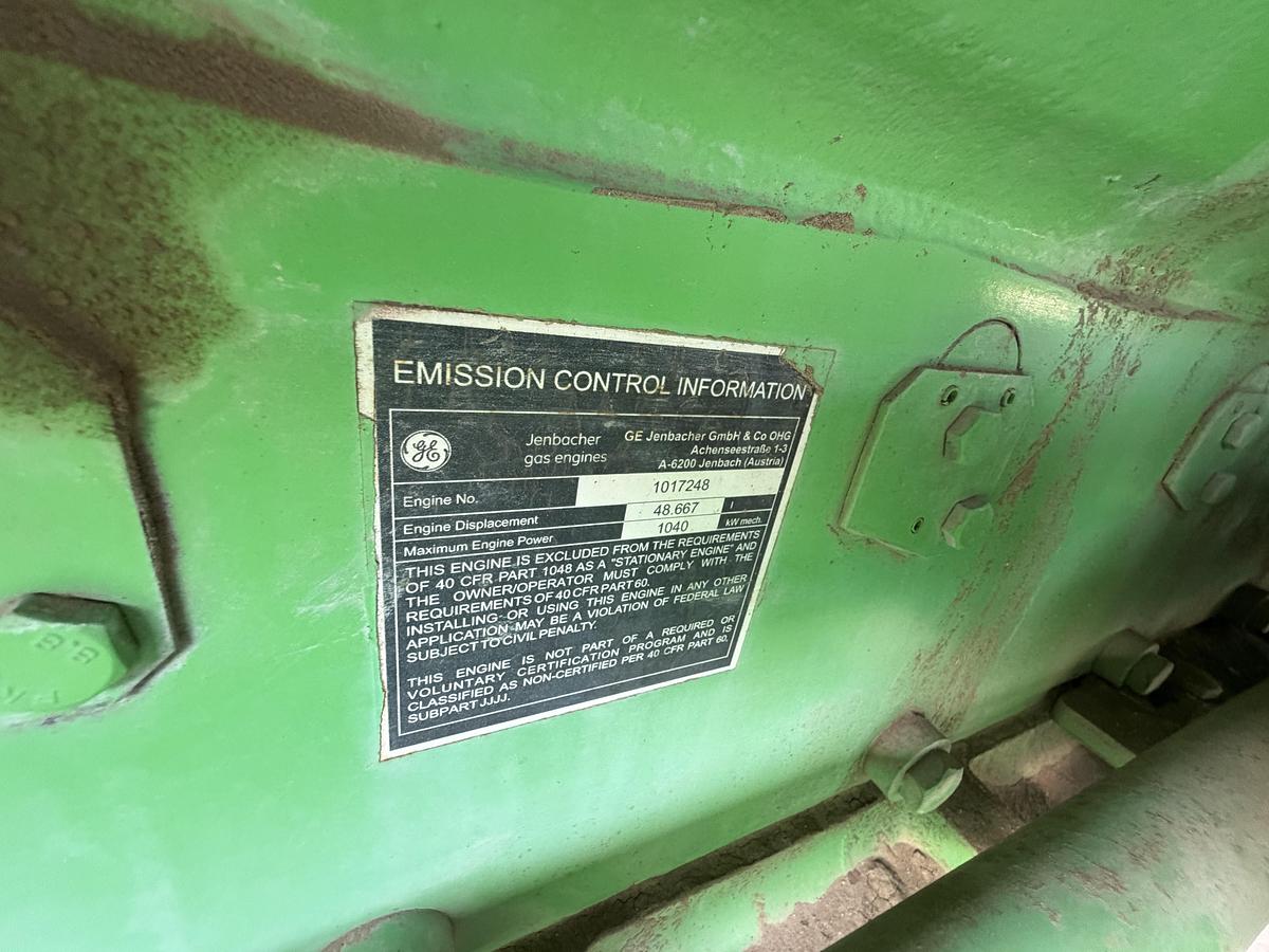 Used 2010 General Electric Jenbacher JGS 320 GS Natural Gas Generator 1712KW