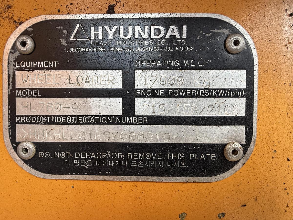 Used Hyundai HL760-9 Wheel Loader