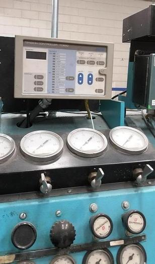 Used 64" WIDE DUSENBERY 815 DUPLEX SLITTER REWINDER CANTILEVERED