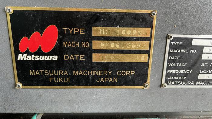 Used 1997 Matsuura MC-1000VG