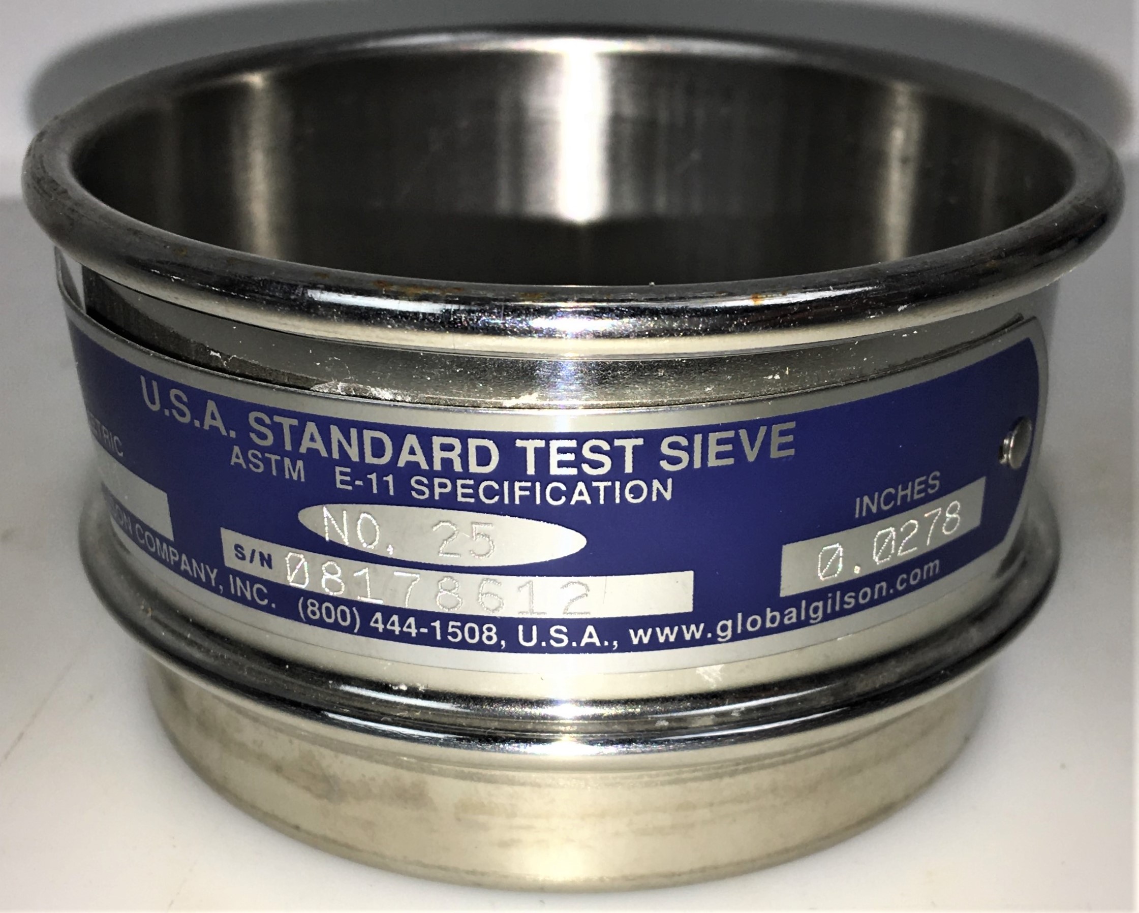 Used Gilson Stainless Steel Sieve Set - 3" Diam
