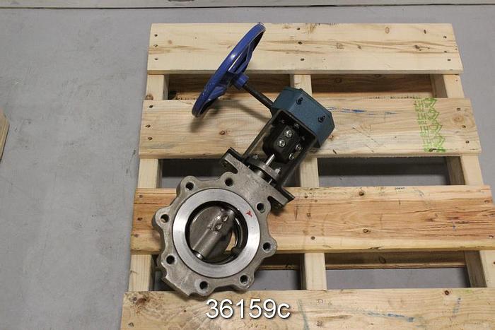 Used Jamesbury 4" Hand Operated Butterfly Valve, 815L-11-3600 MT #36159