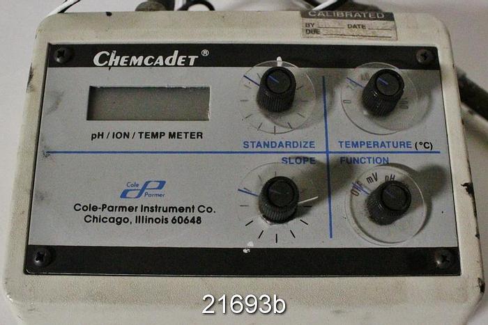 Used Cole Parmer CHEMCADET Ph/Ion/Temperature Meter #21693