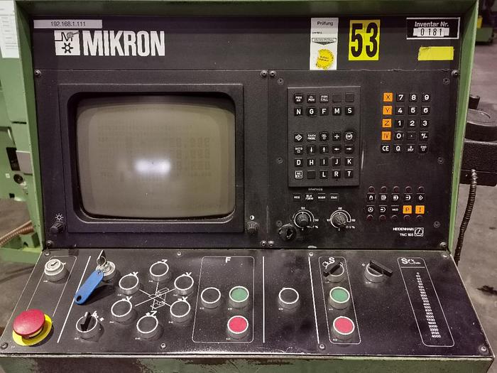 Gebraucht 1988 Universal Fräsmaschine MIKRON WF 3 DCM