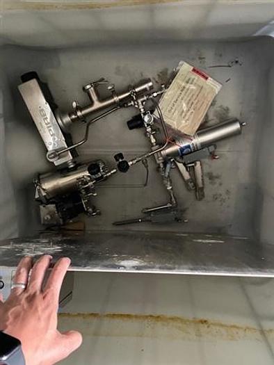 Used 30 CU. FT. GEMCOMATIC SLANT CONE BLENDER WITH DRUM LIFT - S/S