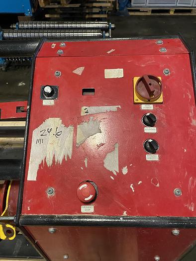 Used 84" ROSENTHAL MODEL RS  SINGLE KNIFE ROLL SLITTER WITH REWINDER JA SOLD
