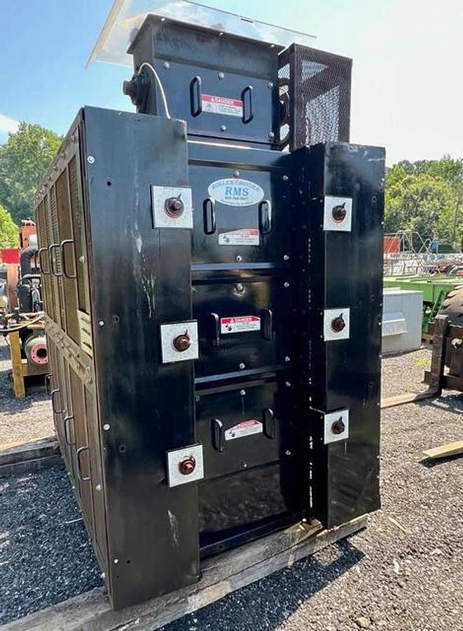 Used RMS Roller-Grinder 12x24 Triple Pair Roller Grinder with Feed Roll & Magnets