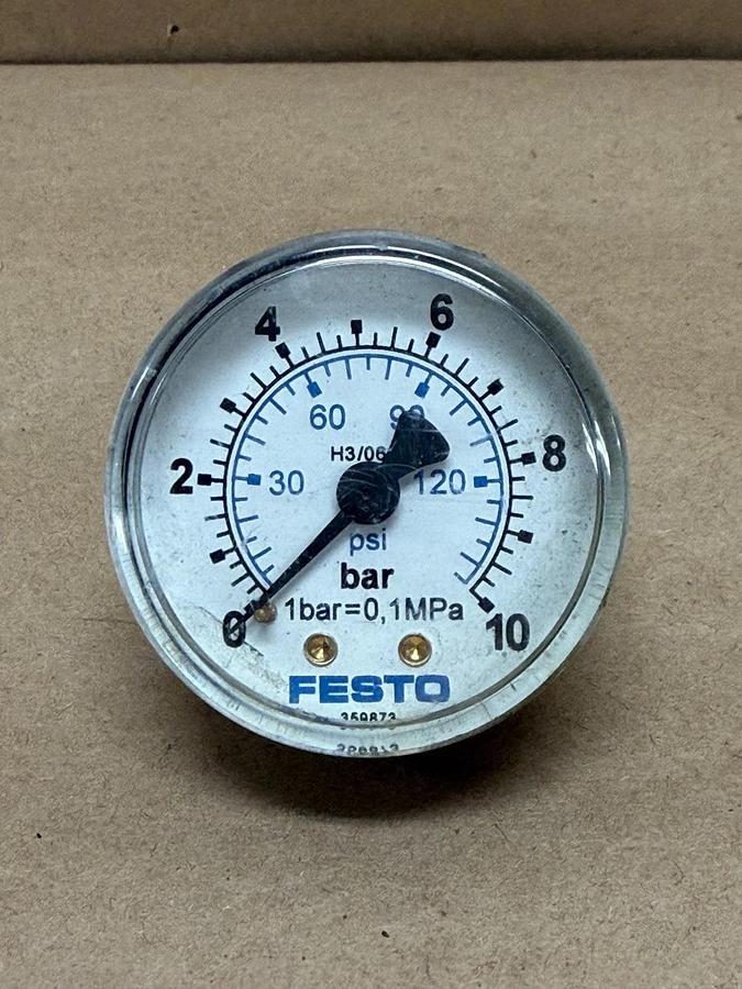Used FESTO 359873 0-10 BAR Pneumatic Pressure Gauge