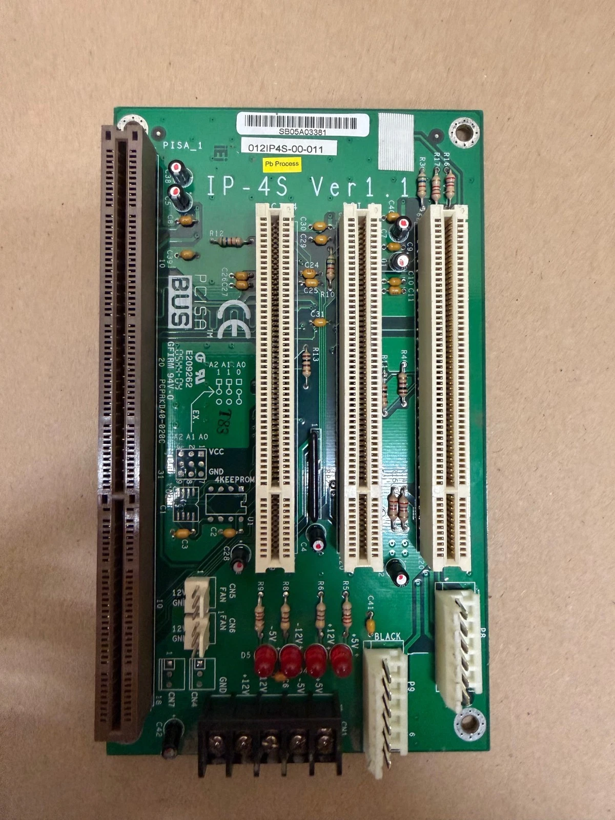 Used IEI IP-4S Ver 1.1 Back Plane