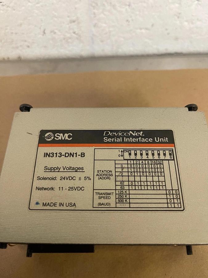 Used SMC IN313-DN1-B Terminal Block, Device Net, Serial Interface Unit