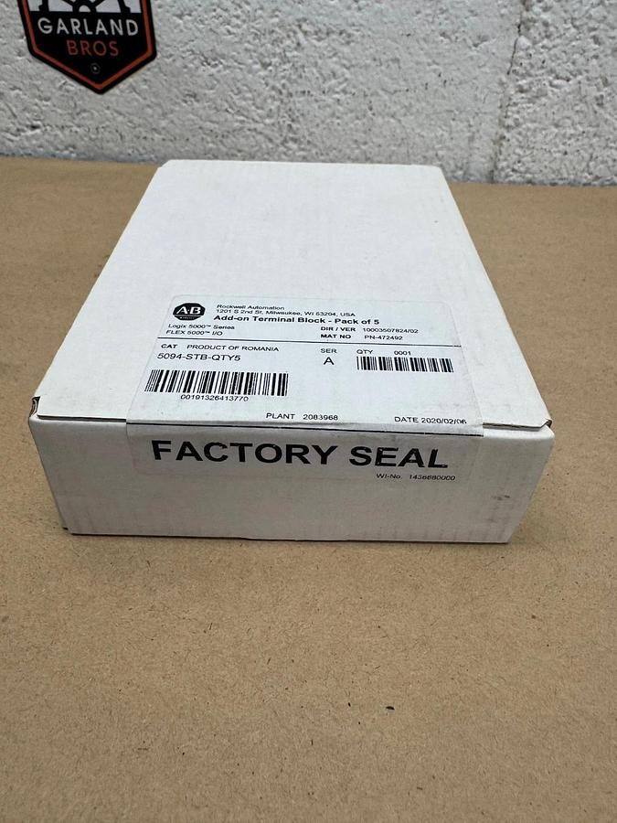 Allen Bradley 5094-STB-QTY5 Ser A Add On Terminal Block, 5-Pack *FACTORY SEALED*