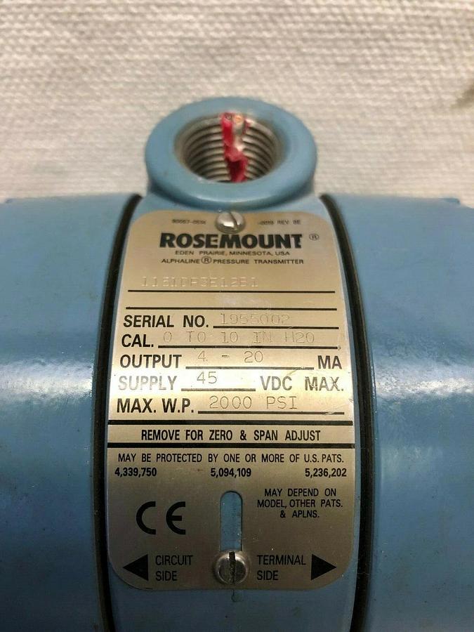 Used Rosemount 1151DP3E12B1 Pressure Transmitter 45 VDC 2000 PSI