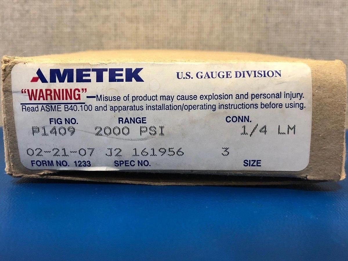 Used Ametek P1409 - Portable Test Gauge 2000 PSI