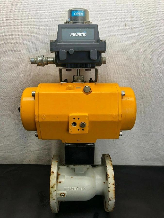 Used EL-O-MATIC ES0350.U2A03A.S27K30 Pneumatic Actuator w/ Flowserve 3” Valve