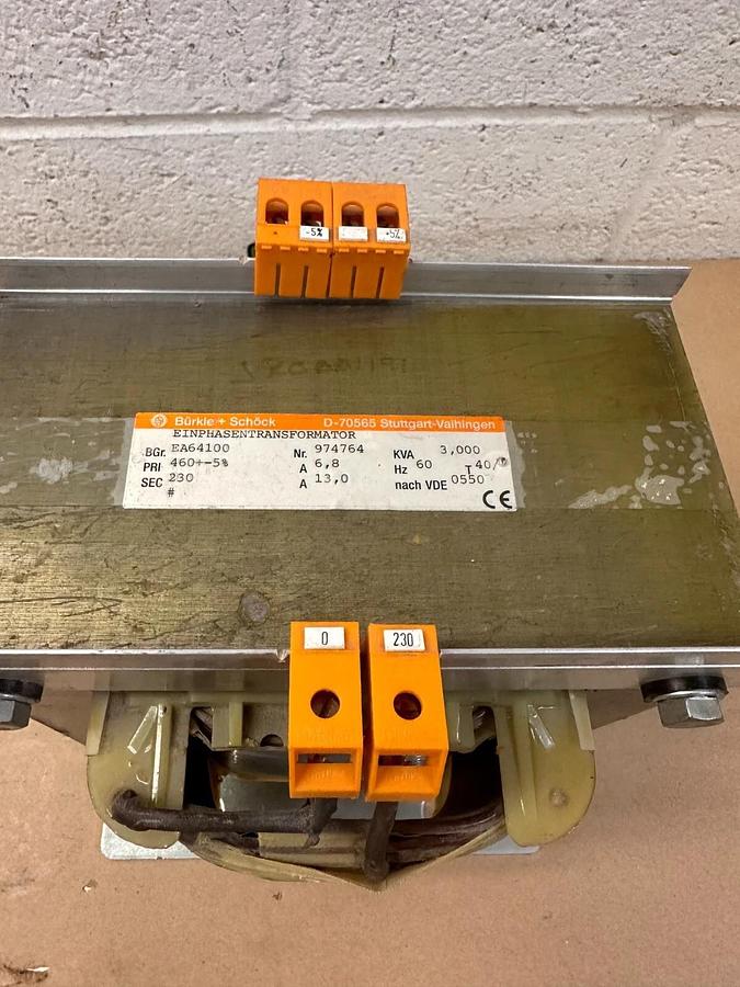 Used Burkle and Schock - D-70565; EA64100 - Transformer
